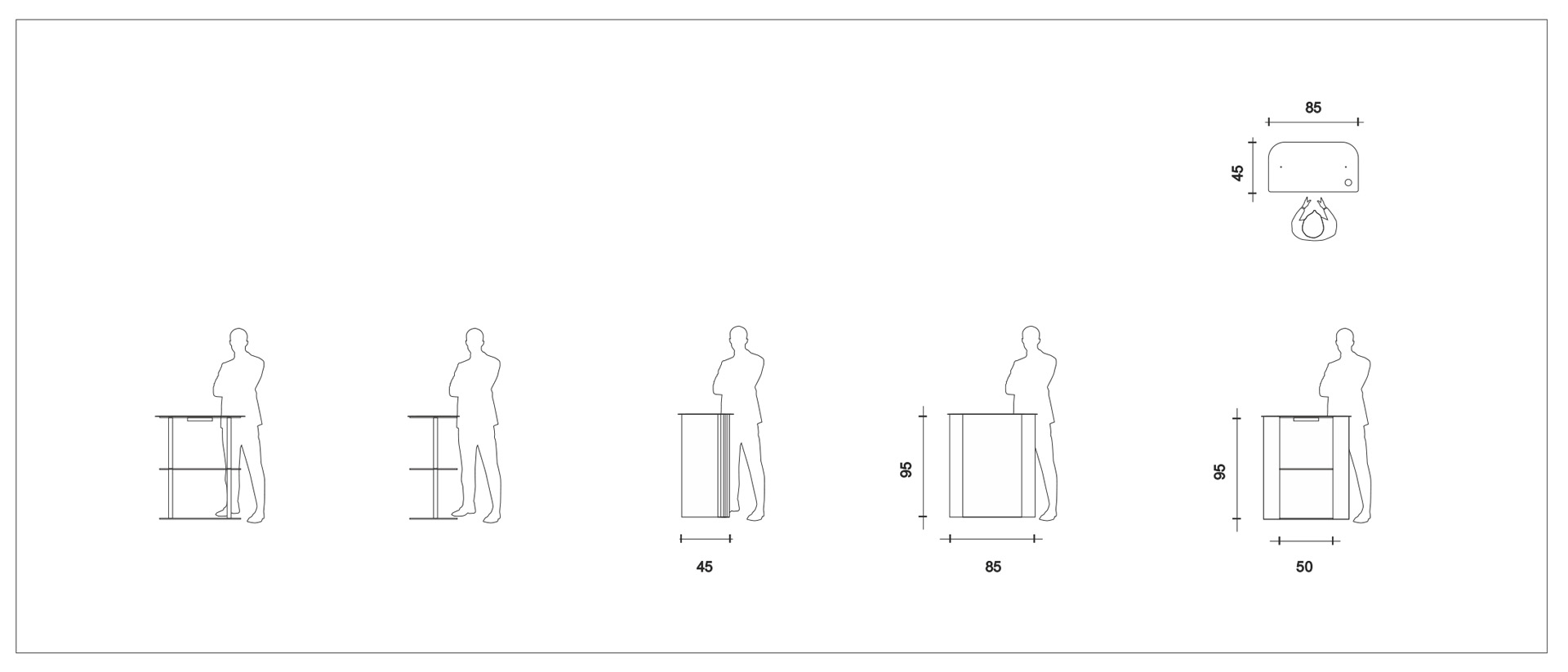 podium Zeichnung messetheke