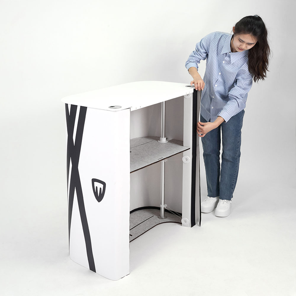 podium-desk mobiler Messetresen