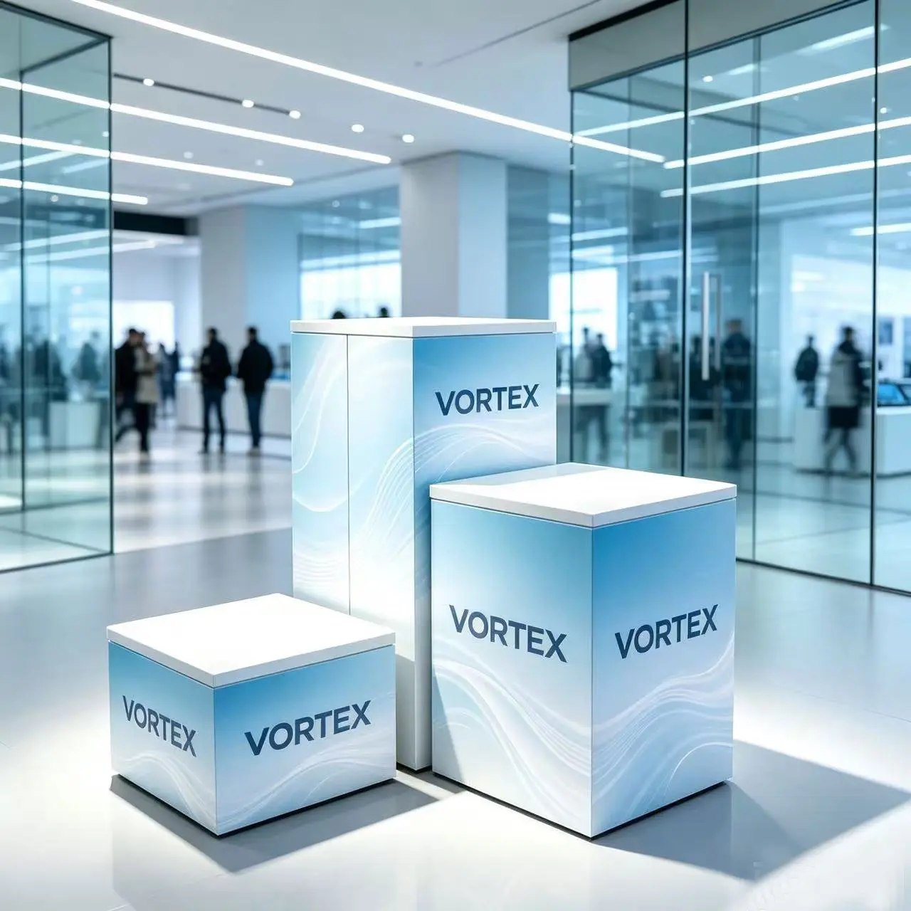Mobiler Messestand‑Würfel